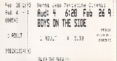 Memorabilia; ticket to Boys on the Side